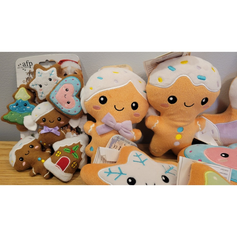 TJX Pre-Production Sample AFP Christmas Frosted Cookie Dog Toy Plush Lot 8pc - Picture 2 of 7